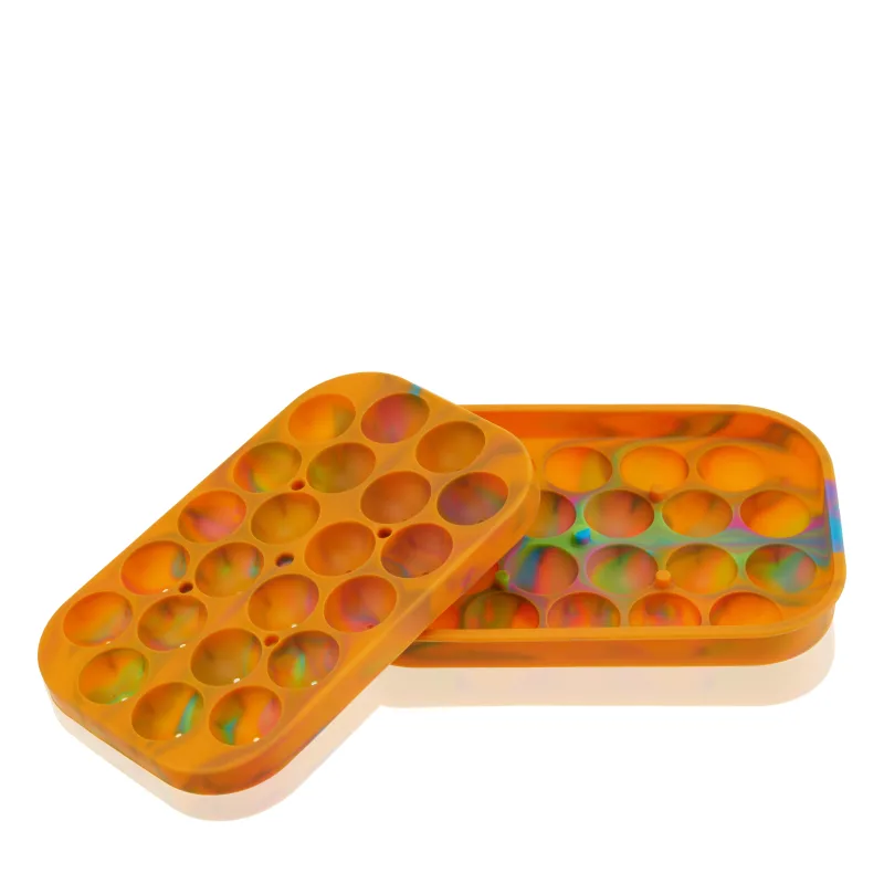 Silicone 1" Ice Sphere Mold in Colored Marble