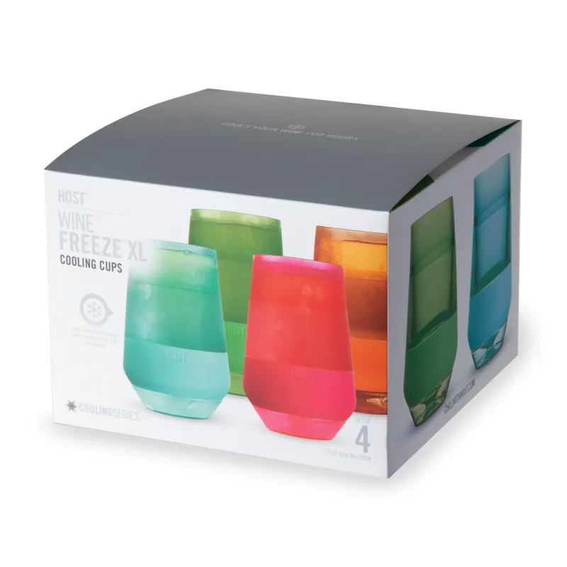 Wine FREEZE™ XL w intensywnych wielokolorowych odcieniach, zestaw 4 szt.