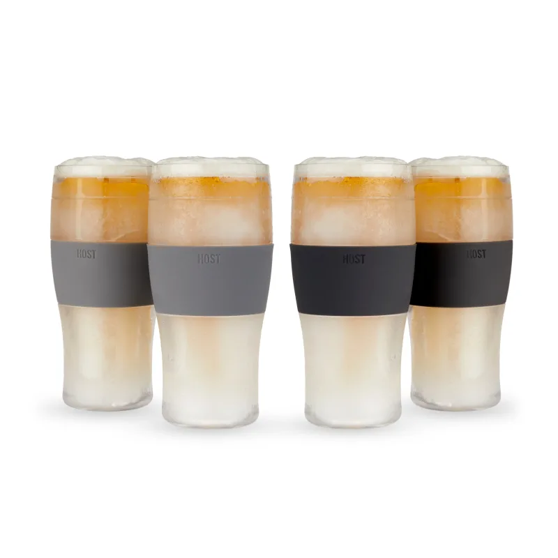 Beer FREEZE™ Cooling Cups in Grey/Black, Set of 4