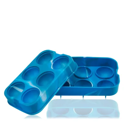 Silikon-Eiskugelform 2" in Blauem Marmor