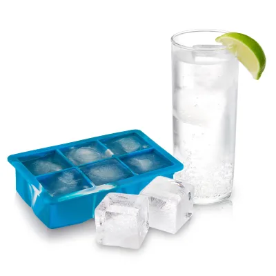 2" Eiswürfelform mit Deckel in Blau Marmor