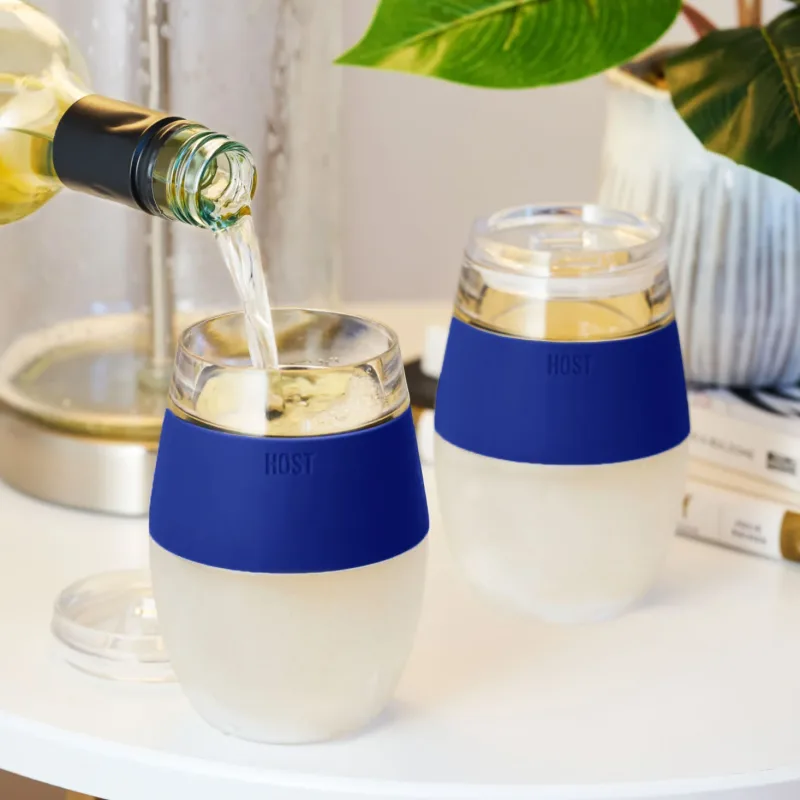 Wine FREEZE™ in Blau mit Deckeln, 2er-Set