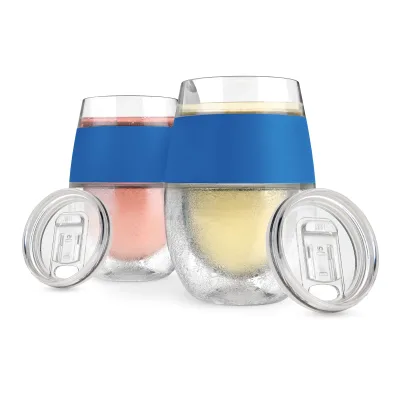 Wine FREEZE™ in Blau mit Deckeln, 2er-Set