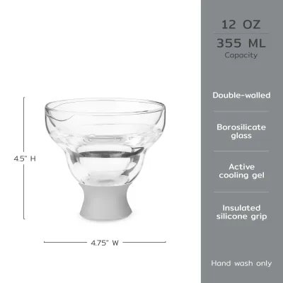 Glass Margarita FREEZE™ in Gray, Set of 2