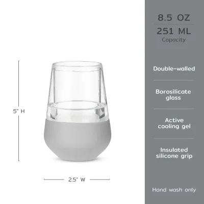 Glass Wine FREEZE™ in Grau, 2er-Set