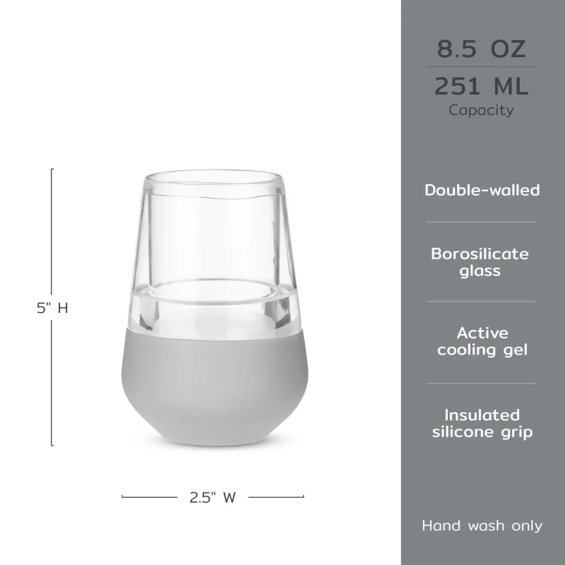 Glass Wine FREEZE™ in Grau, 2er-Set