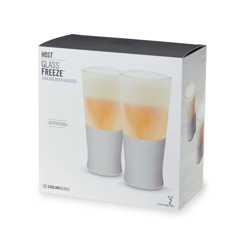 Glass Beer FREEZE™ in Grau, 2er-Set