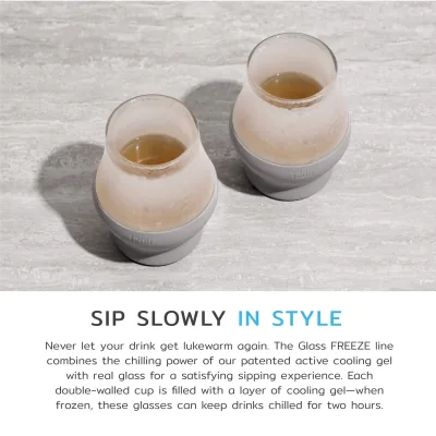 Glass Sipping FREEZE™ in Grau, 2er-Set