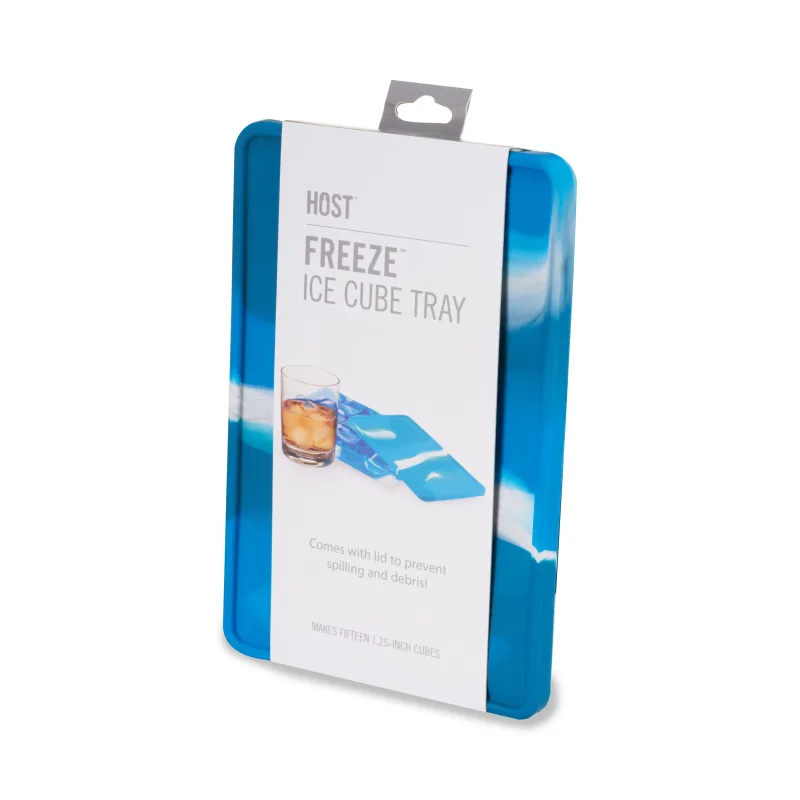 1.25" Ice Cube Tray with Lid in Blue Marble