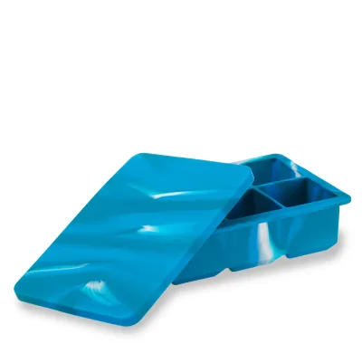 2" Eiswürfelform mit Deckel in Blau Marmor