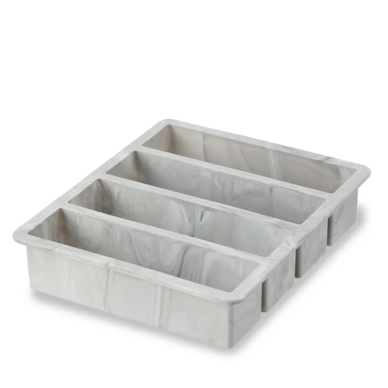 Water Bottle Ice Cube Tray in Gray Marble