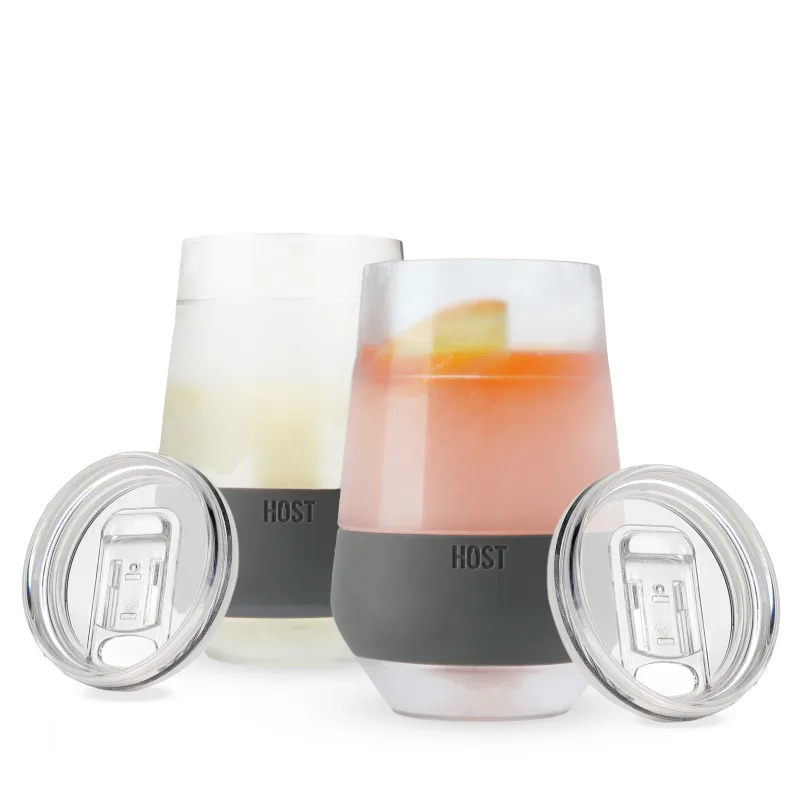 Wine FREEZE™ XL in Gray with Lids, Set of 2
