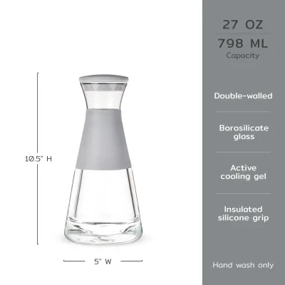 Glass FREEZE™ Carafe with Lid in Gray