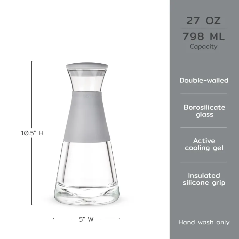 Glass FREEZE™ Carafe with Lid in Gray