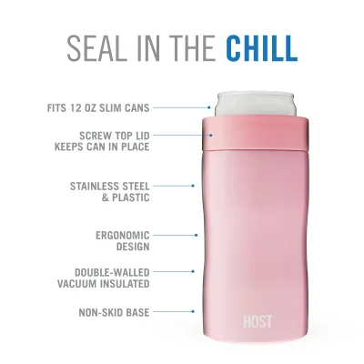 Stay-Chill Slim Can Cooler in Peony