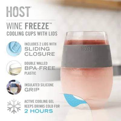 Wine FREEZE™ in Marble with Lids, Set of 2