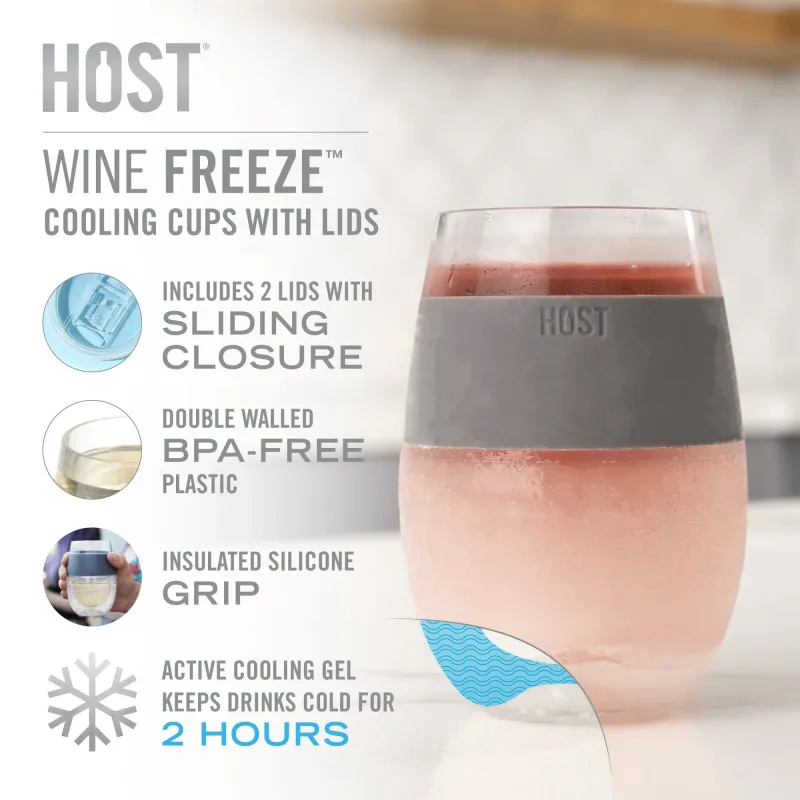 Wine FREEZE™ in Marble with Lids, Set of 2
