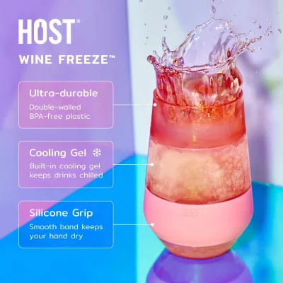 Wine FREEZE™ XL in Blush with Lids, Set of 2