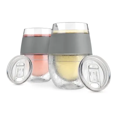 Wine FREEZE™ in Grau mit Deckeln, 2er-Set