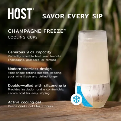 Champagne FREEZE™ in Marmor, 2er-Set