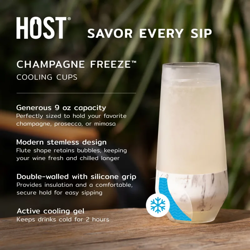 Champagne FREEZE™ in Marmor, 2er-Set