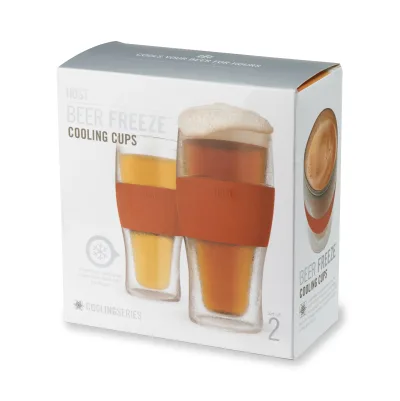 Beer FREEZE Kühlbecher in Burnt Orange, 2er-Set