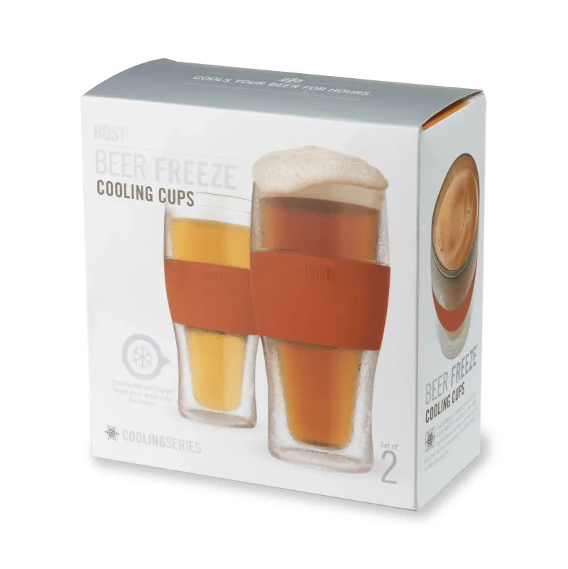 Beer FREEZE Kühlbecher in Burnt Orange, 2er-Set