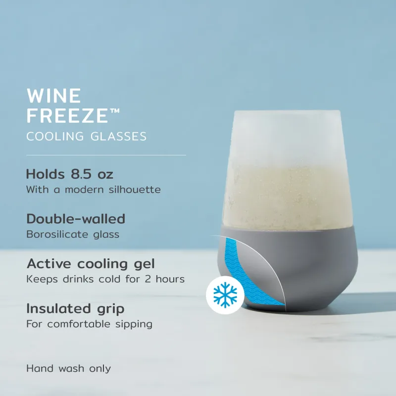 Glass Wine FREEZE™ in Grau, 2er-Set