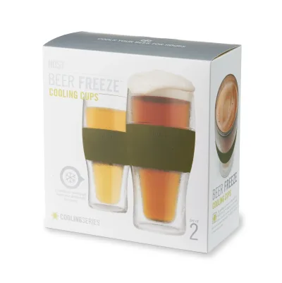 Beer FREEZE Kühlbecher in Oliv, 2er-Set