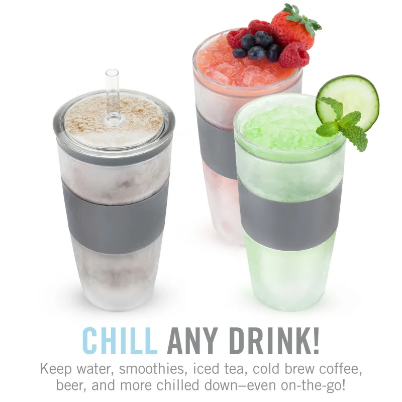 Tumbler FREEZE™ in Gray with Lid and Straw