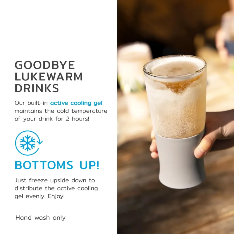 Glass Beer FREEZE™ in Grau, 2er-Set