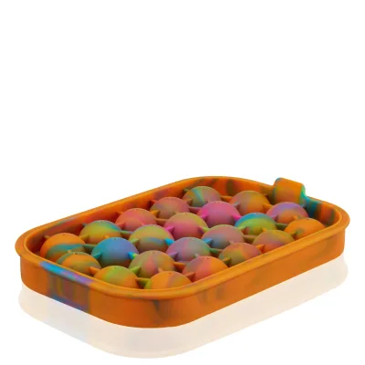 Silicone 1" Ice Sphere Mold in Colored Marble