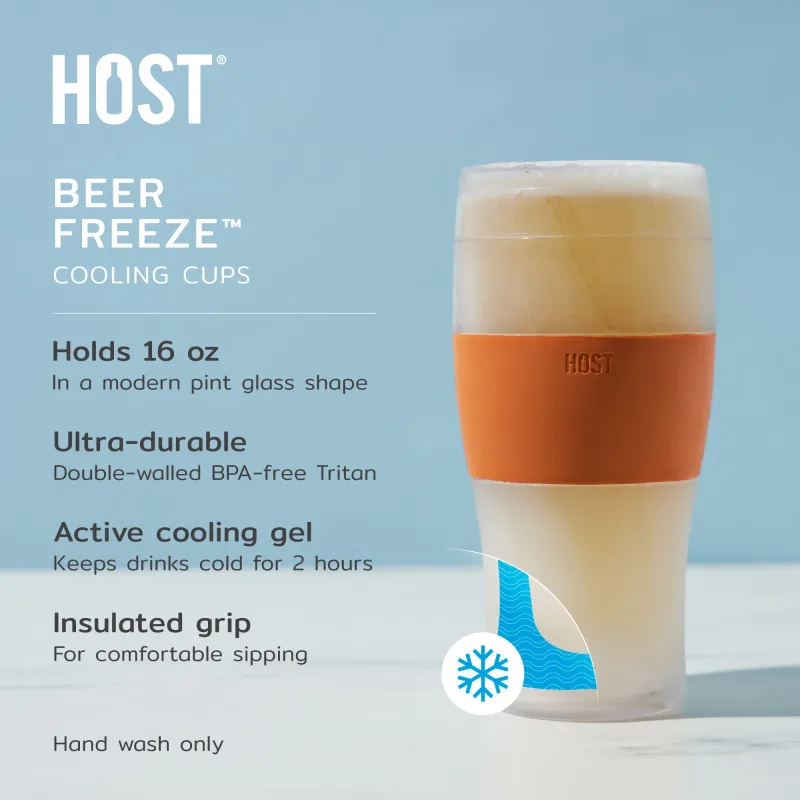 Beer FREEZE Kühlbecher in Burnt Orange, 2er-Set