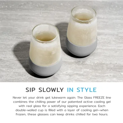 Glass Wine FREEZE™ in Grau, 2er-Set