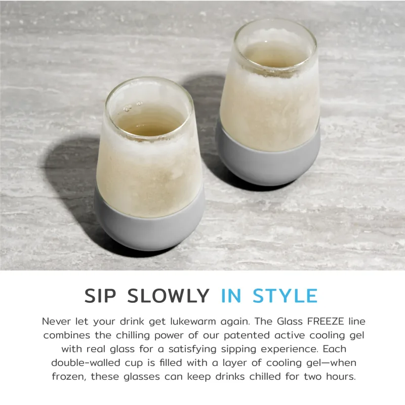 Glass Wine FREEZE™ in Grau, 2er-Set
