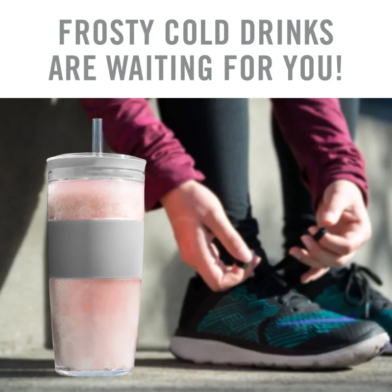 Tumbler FREEZE™ in Gray with Lid and Straw