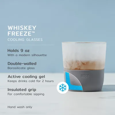 Glass Whiskey FREEZE™ in Gray, Set of 2