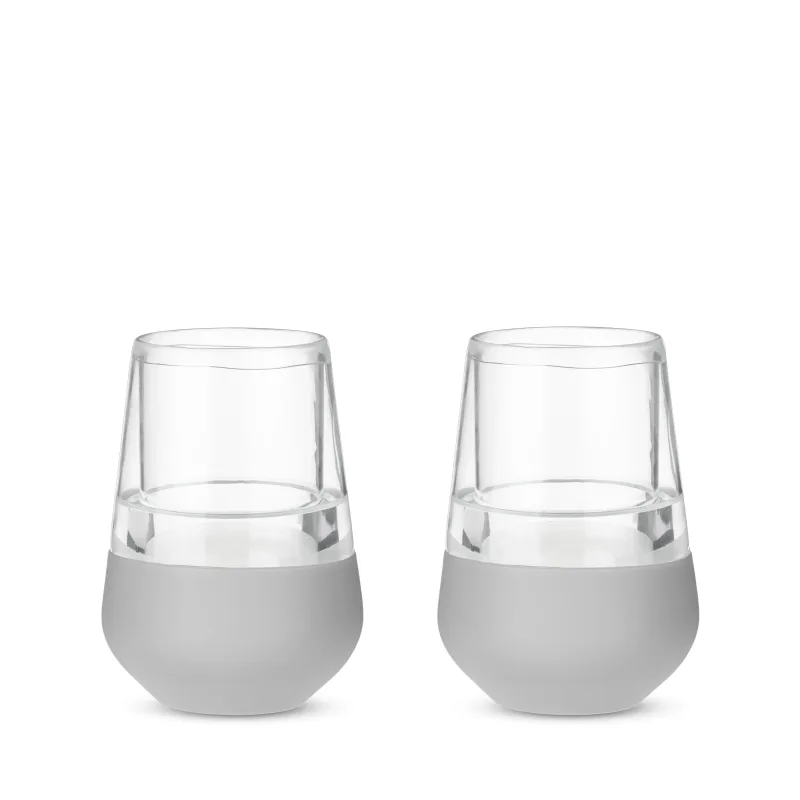 Glass Wine FREEZE™ in Grau, 2er-Set