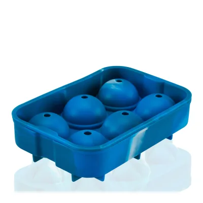 Silikon-Eiskugelform 2" in Blauem Marmor
