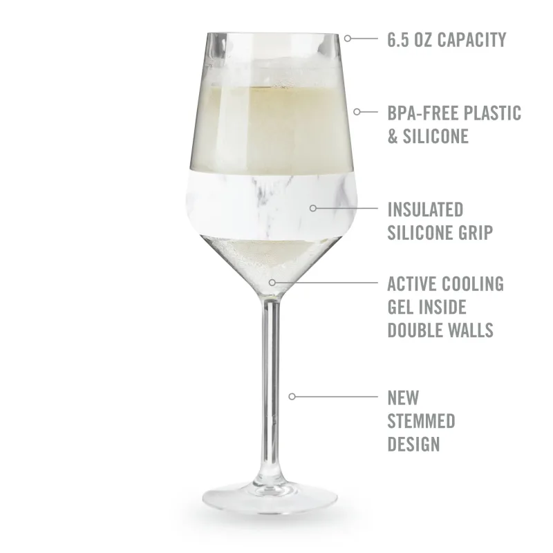 Stemmed Wine FREEZE™ in Marmor, 2er-Set