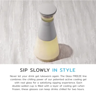 Glass FREEZE™ Carafe with Lid in Gray