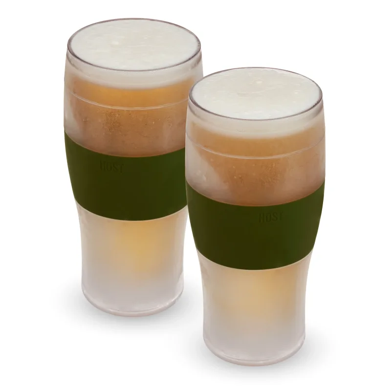 Beer FREEZE Cooling Cup in Olive, Set of 2