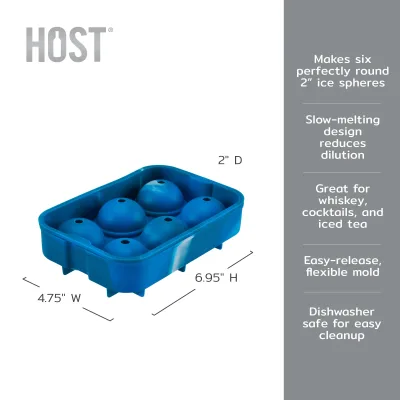 Silikon-Eiskugelform 2" in Blauem Marmor
