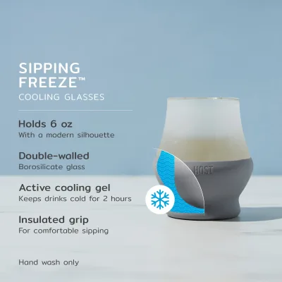 Glass Sipping FREEZE™ in Grau, 2er-Set