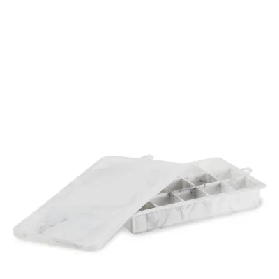 1.25" Ice Cube Tray with Lid in Gray Marble
