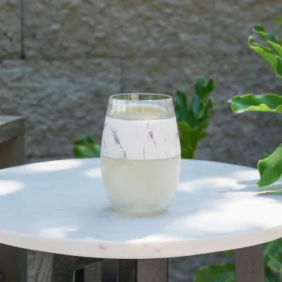Wine FREEZE™ in Marble with Lids, Set of 2