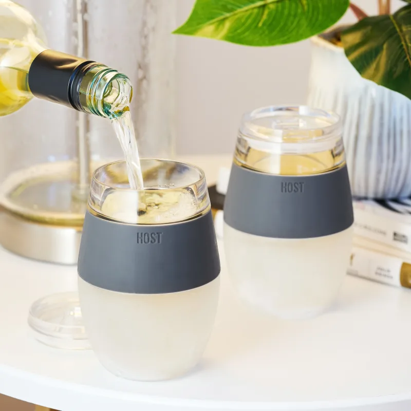 Wine FREEZE™ in Grau mit Deckeln, 2er-Set
