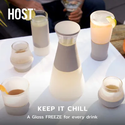 Glass FREEZE™ Carafe with Lid in Gray