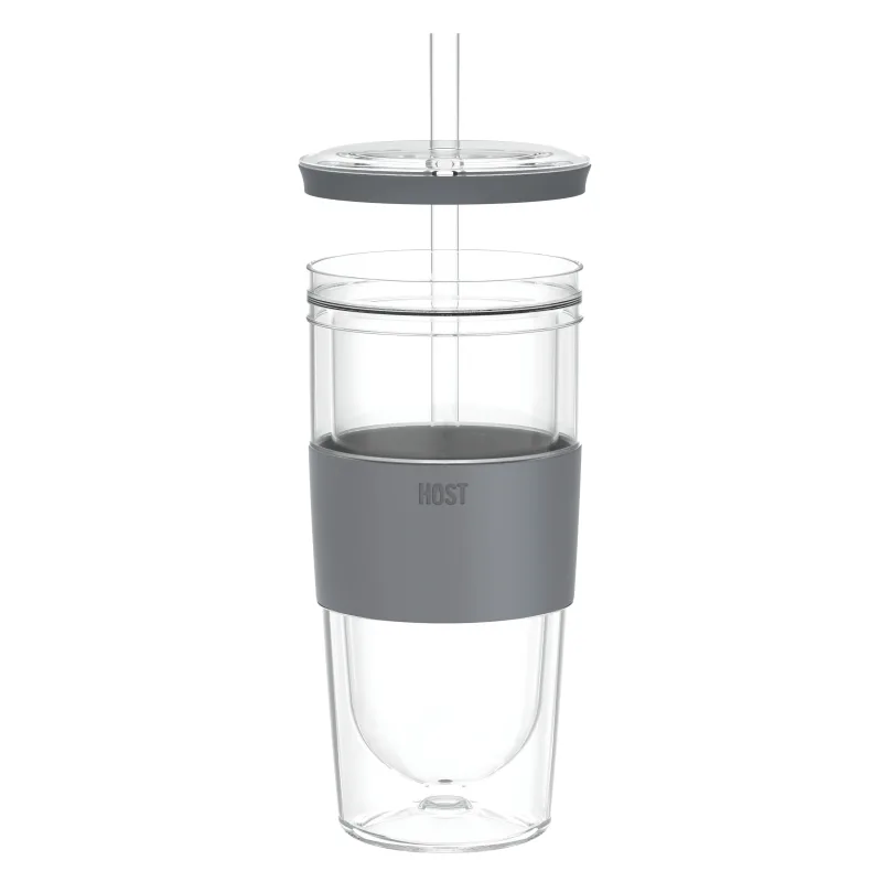 Tumbler FREEZE™ in Gray with Lid and Straw