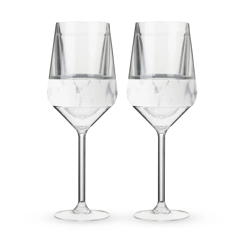 Stemmed Wine FREEZE™ in Marmor, 2er-Set